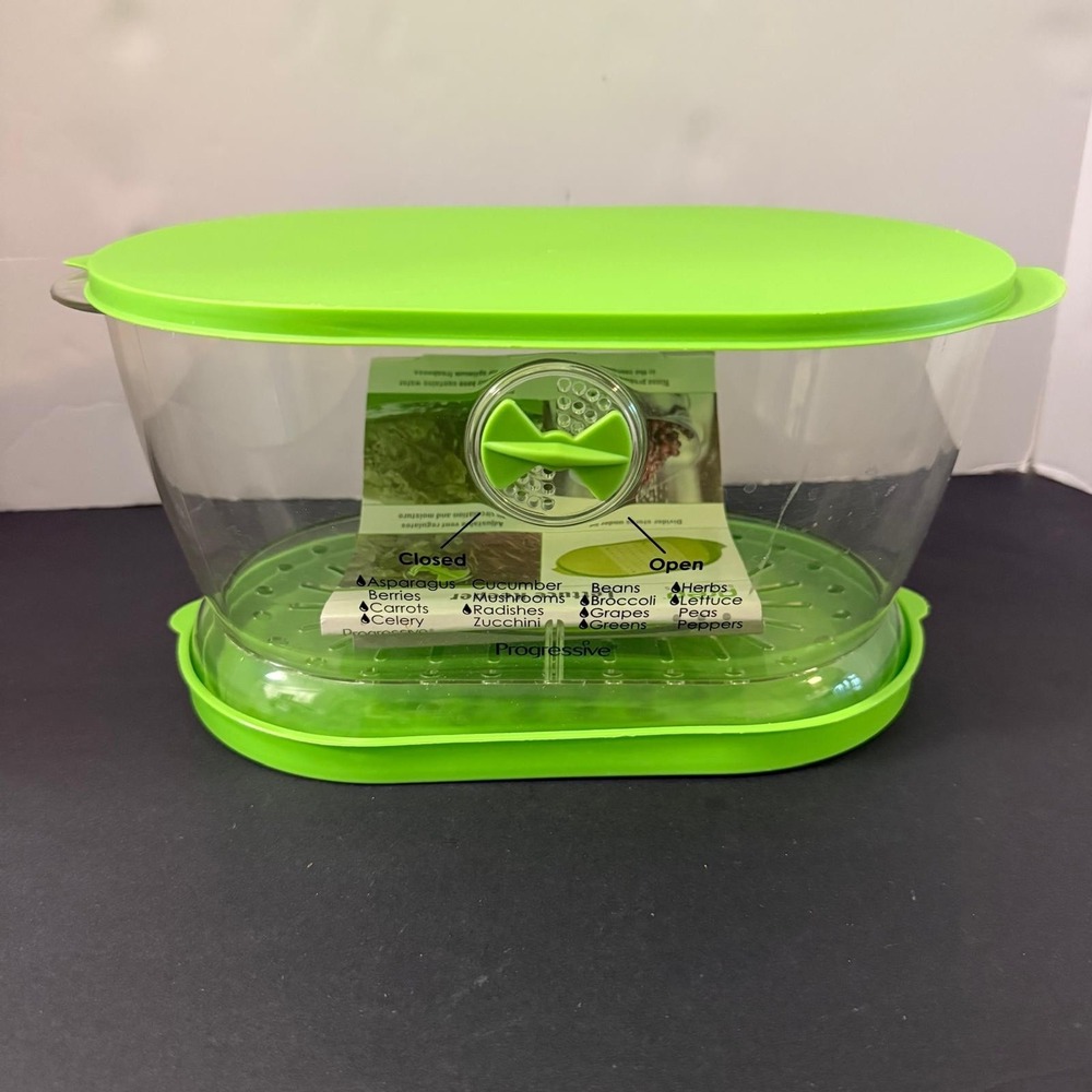 Progressive Prepworks Lettuce Keeper Food Storage , 4.7 Qt, Green Lid
